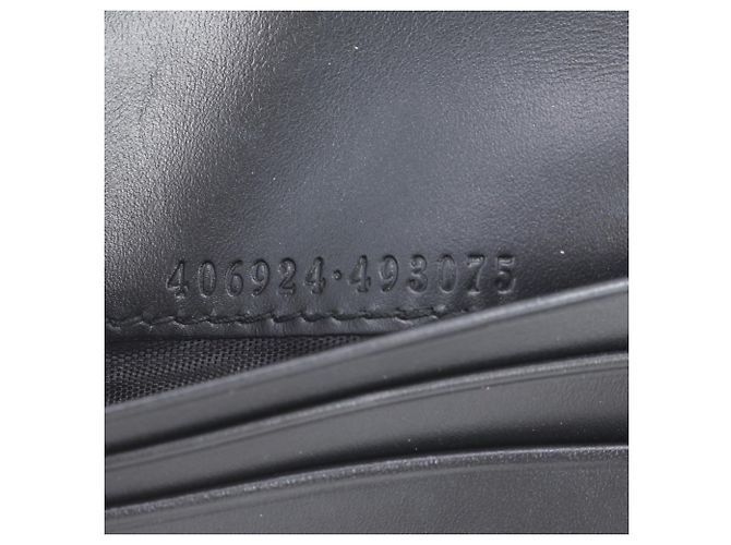 Gucci Guccissima Ribbon Leder Bi-fold Geldbörse Schwarz - Ansicht 9
