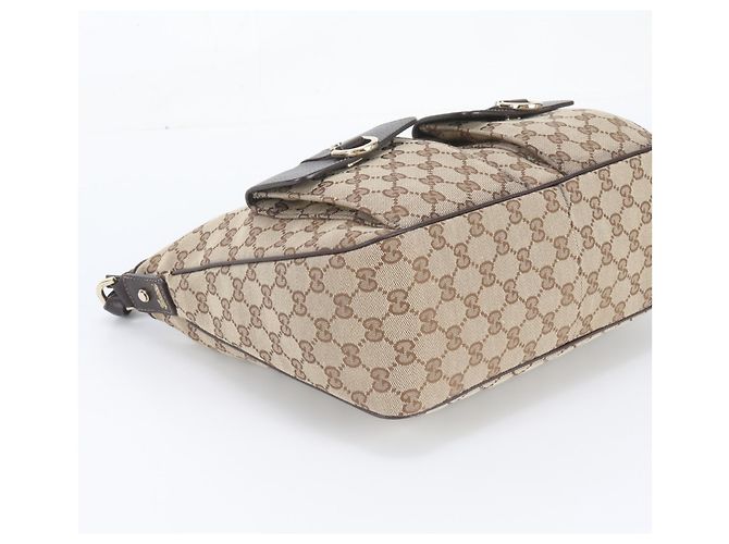 Borsa a tracolla Gucci GG Canvas Abbey in pelle Marrone - vista 5