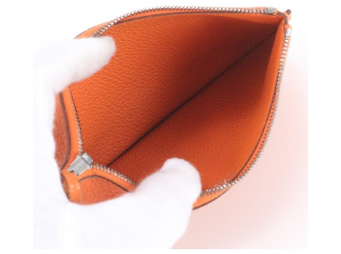 Hermès Portafoglio lungo in pelle Hermes Dogon Duo GM Arancione - vista 10