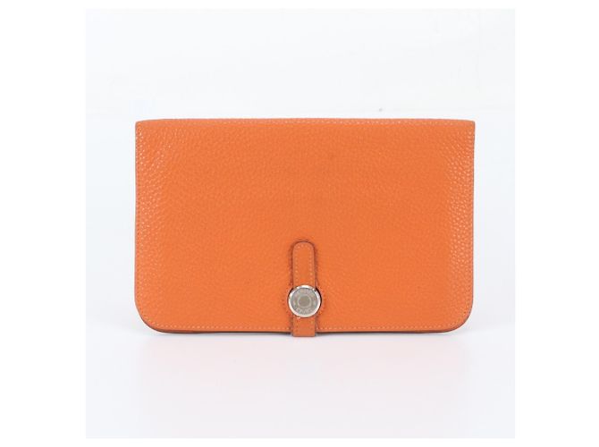 Hermès Portafoglio lungo in pelle Hermes Dogon Duo GM Arancione - vista 2