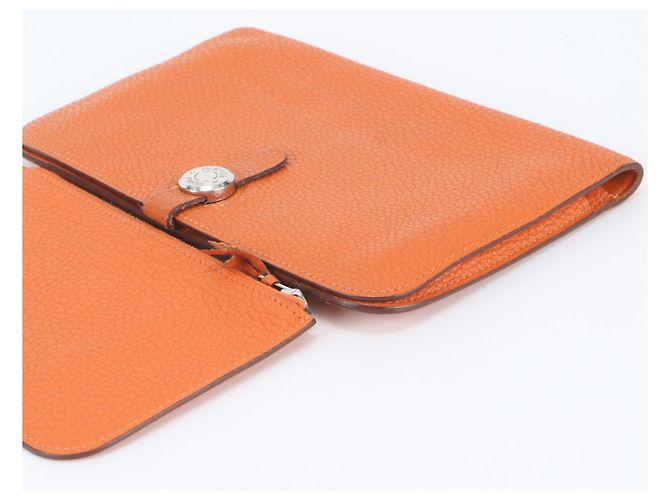 Hermès Portafoglio lungo in pelle Hermes Dogon Duo GM Arancione - vista 4