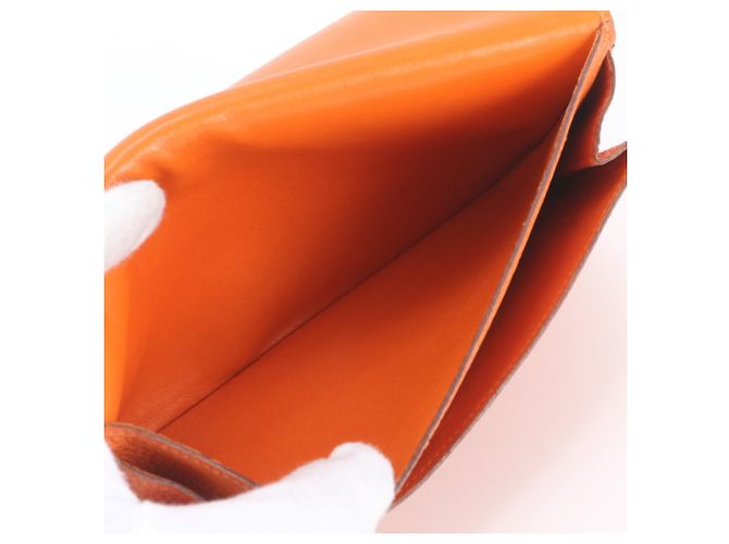 Hermès Portafoglio lungo in pelle Hermes Dogon Duo GM Arancione - vista 8