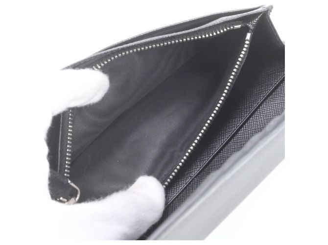 Cartera larga bi-fold de piel Saffiano Prada Negro - Ansicht 10