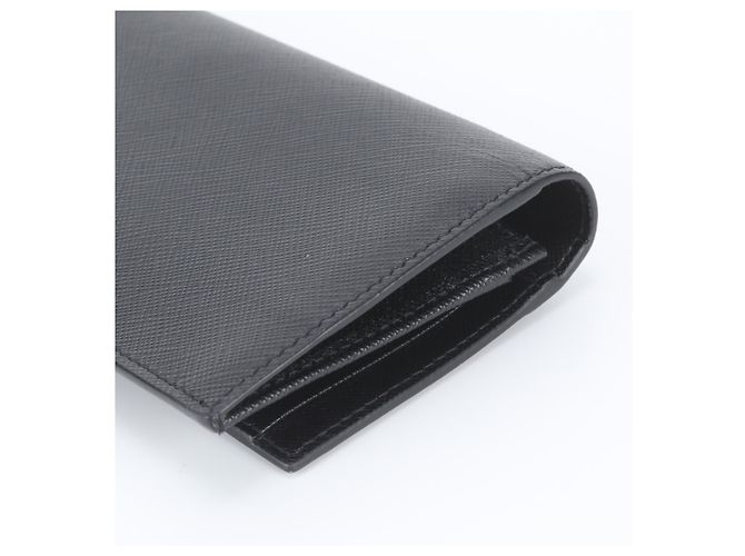 Cartera larga bi-fold de piel Saffiano Prada Negro - Ansicht 3