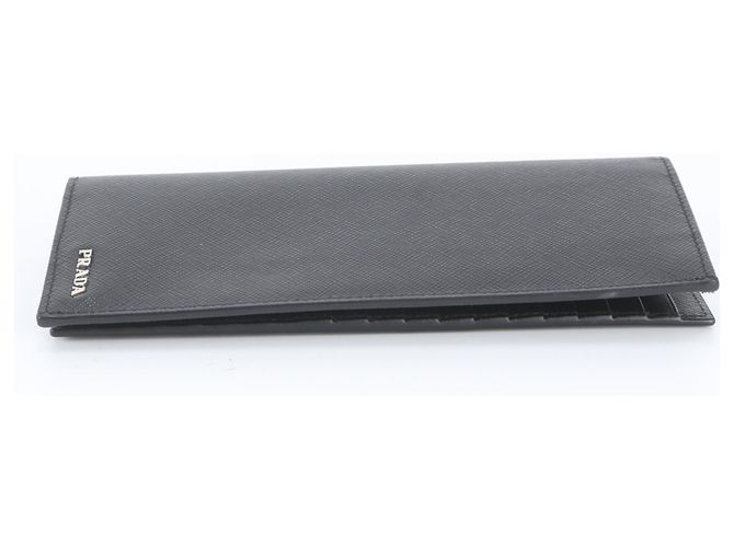 Cartera larga bi-fold de piel Saffiano Prada Negro - Ansicht 5