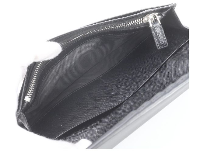 Cartera larga bi-fold de piel Saffiano Prada Negro - Ansicht 7