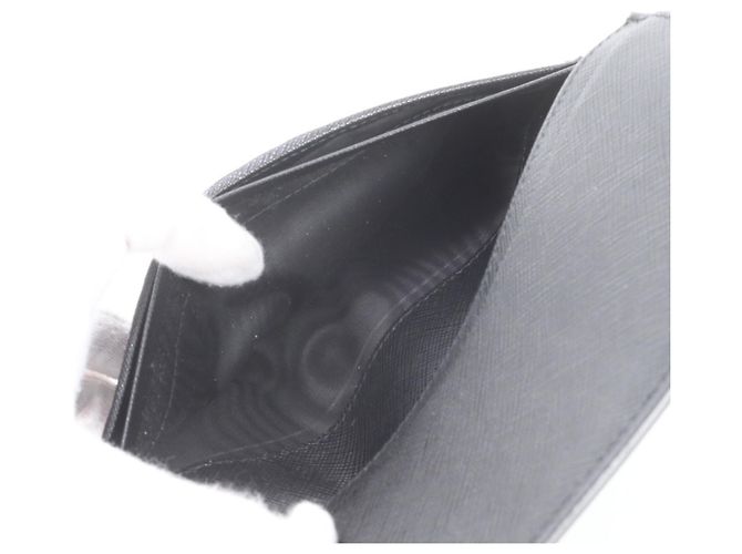 Cartera larga bi-fold de piel Saffiano Prada Negro - Ansicht 9