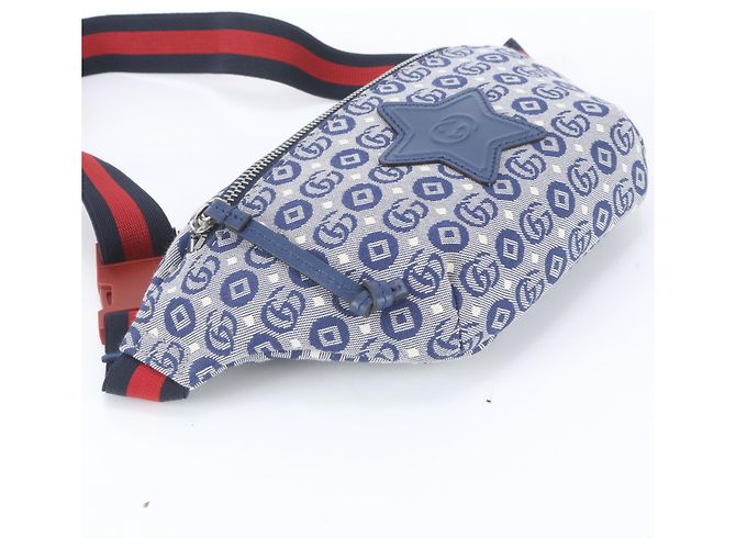 Borsa a tracolla 2-Way in pelle per bambini Gucci GG Logo Blu - vista 6