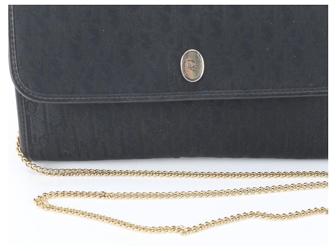 Christian Dior Trotter Leder 2-Way Schultertasche mit Kette Schwarz - Ansicht 3