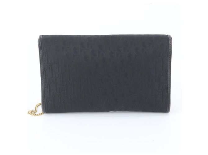 Christian Dior Trotter Leder 2-Way Schultertasche mit Kette Schwarz - Ansicht 4