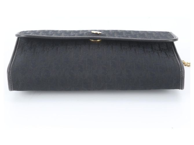 Christian Dior Trotter Leder 2-Way Schultertasche mit Kette Schwarz - Ansicht 7