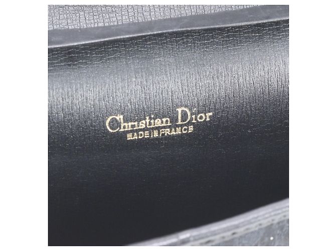 Christian Dior Trotter Leder 2-Way Schultertasche mit Kette Schwarz - Ansicht 9