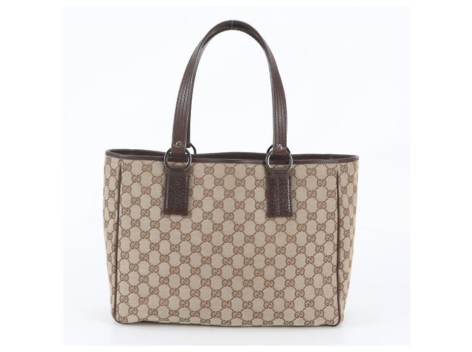 Gucci GG Canvas Leder Tote Bag Beige - Ansicht 3