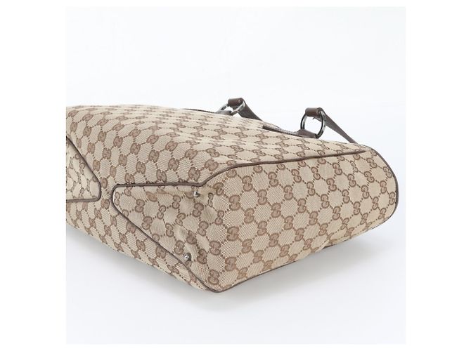 Gucci GG Canvas Leder Tote Bag Beige - Ansicht 4