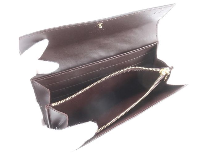 Louis Vuitton Monogram Vernis Portefeuille Sarah Amarante Long Wallet Bordò - vista 7