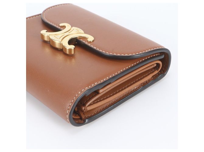 Céline Celine Triomphe Small Flap Wallet Brown - view 3