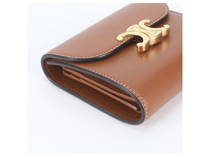 Céline Celine Triomphe Small Flap Wallet Brown - view 4