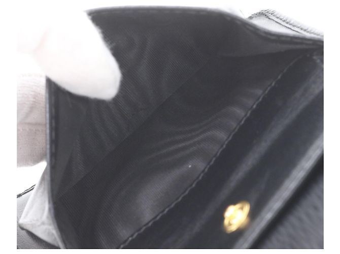 Prada Vitello Move Leather Tri-fold Wallet Black - view 8