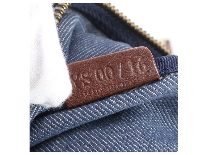 Céline Bolsa de ombro hobo em couro e denim azul Celine Macadam - vista 9