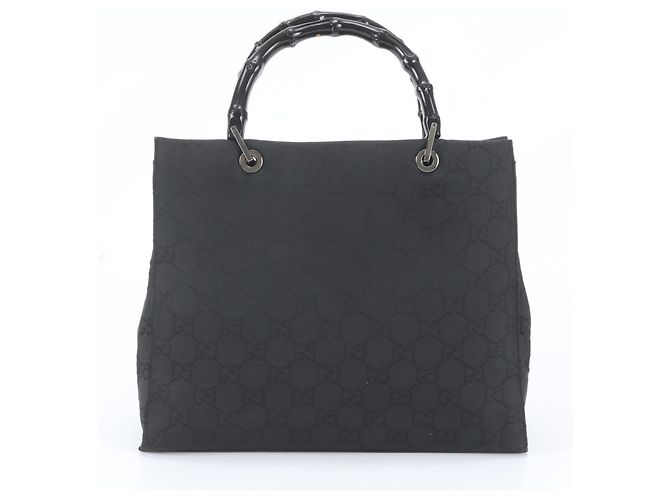 Gucci Bamboo Shopper aus Leder in Schwarz - vista 3
