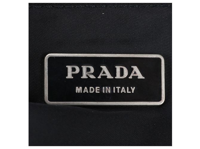 Sac Boston Prada en nylon Tessuto avec logo triangle en cuir Noir - vue 10