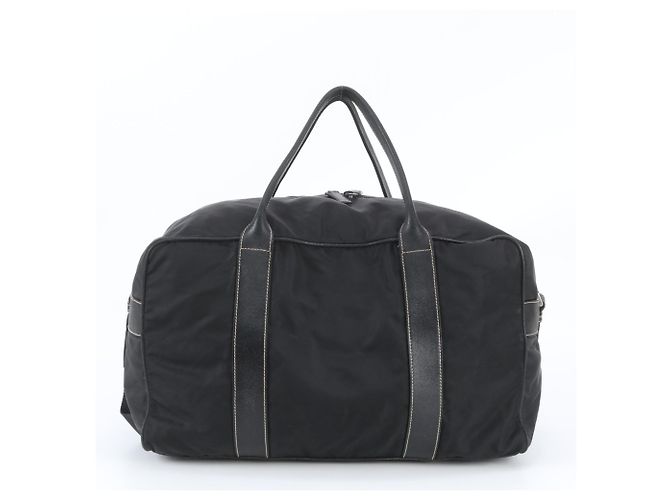 Sac Boston Prada en nylon Tessuto avec logo triangle en cuir Noir - vue 4