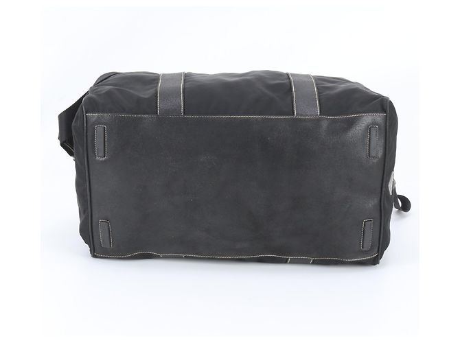 Sac Boston Prada en nylon Tessuto avec logo triangle en cuir Noir - vue 7
