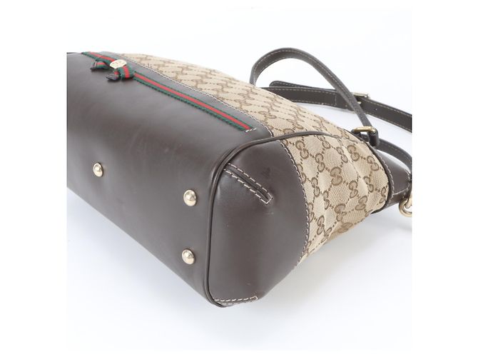 Bolsa de Ombro Gucci GG Canvas Princy em couro Marrom - vista 5