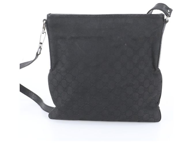 Borsa a tracolla Gucci in tela GG e pelle Nero - vista 3