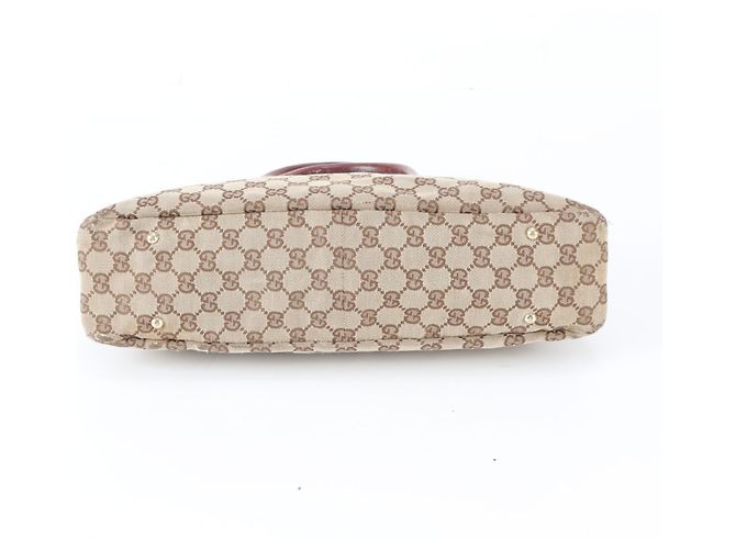 Borsa Tote Gucci in tela GG e pelle Rosso Beige Bordò - vista 6