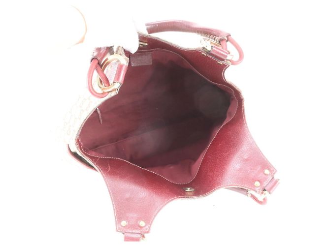 Borsa Tote Gucci in tela GG e pelle Rosso Beige Bordò - vista 7