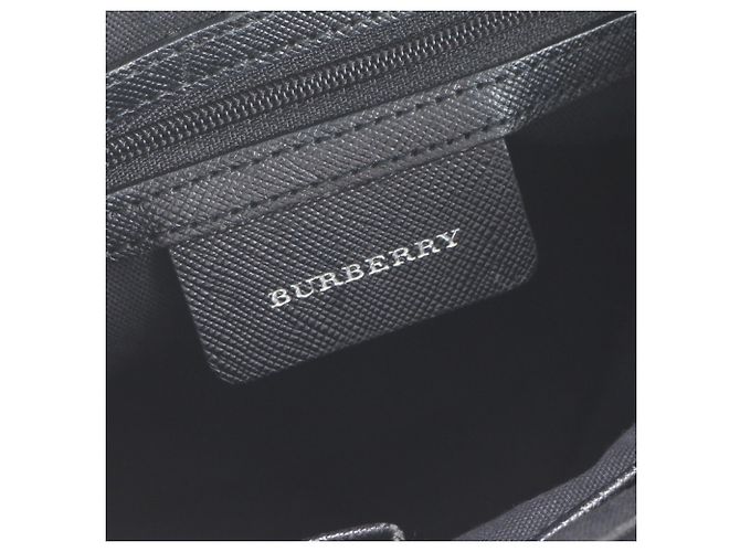 Burberry Nova Check Ledertote Schwarz Beige - Ansicht 8