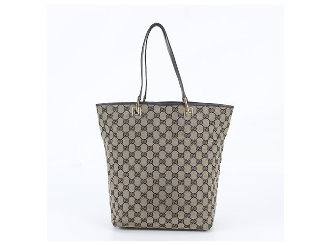 Borsa Tote Gucci in tela GG e pelle Nero - vista 3
