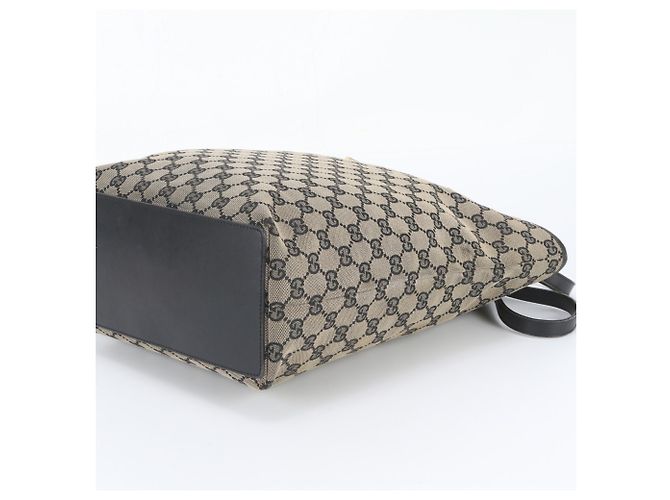 Borsa Tote Gucci in tela GG e pelle Nero - vista 4