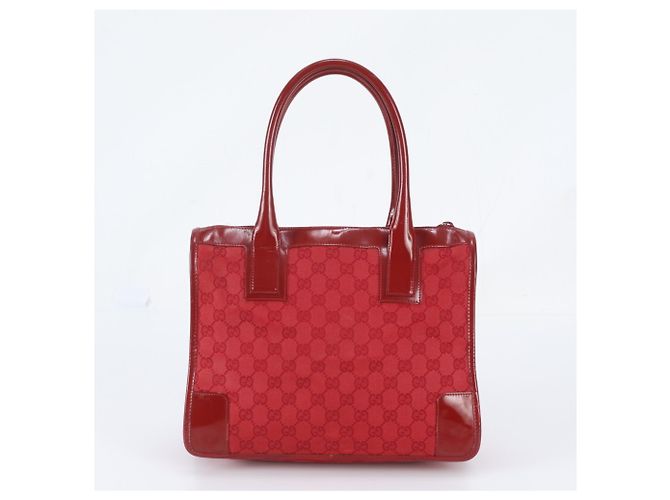 Gucci GG Canvas Leder-Tote-Bag Rot - Ansicht 3