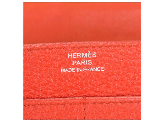 Hermès Hermes Dogon Duo GM Leather Long Wallet Red - view 11
