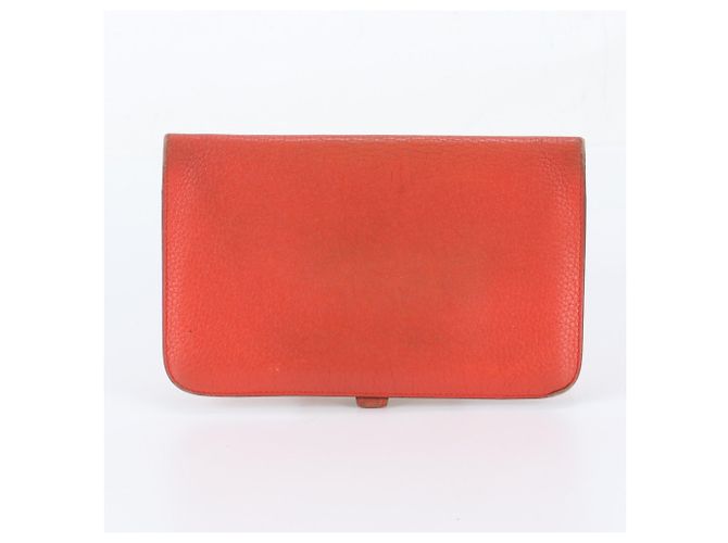 Hermès Hermes Dogon Duo GM Leather Long Wallet Red - view 3