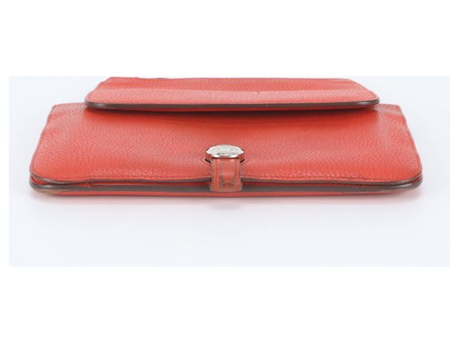 Hermès Hermes Dogon Duo GM Leather Long Wallet Red - view 6