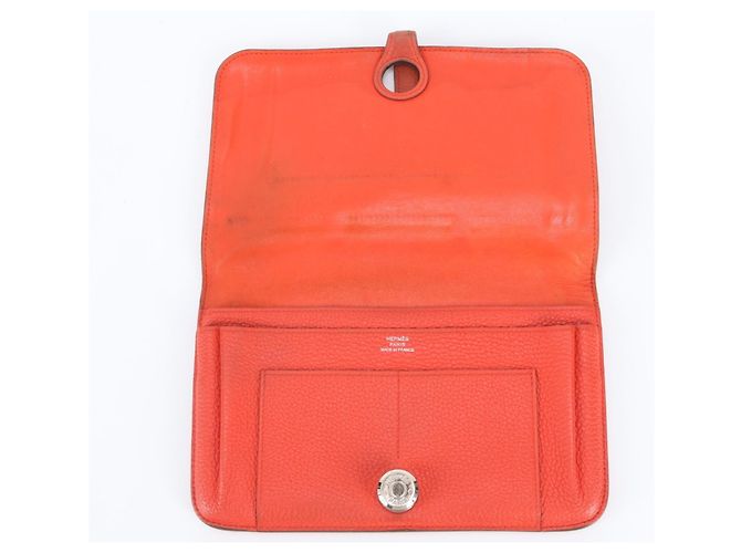 Hermès Hermes Dogon Duo GM Leather Long Wallet Red - view 7