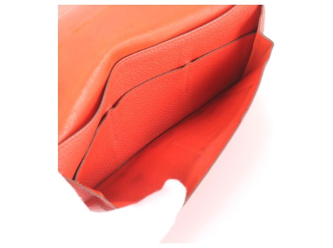 Hermès Hermes Dogon Duo GM Leather Long Wallet Red - view 9
