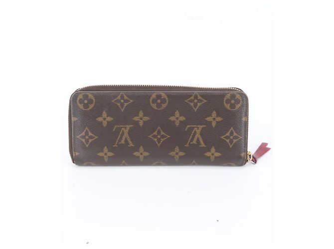 Cartera larga Louis Vuitton Monogram Portefeuille Clemence de cuero Fuchsia con protección RFID Fucsia - vista 2