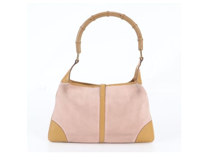 Gucci Bamboo Kandinsky Leder-Ein-Schulter-Handtasche Pink Beige - Ansicht 3