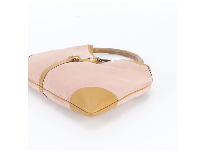 Gucci Bamboo Kandinsky Leder-Ein-Schulter-Handtasche Pink Beige - Ansicht 4