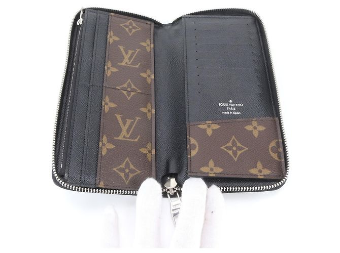 Cartera Zippy Louis Vuitton Monogram Macassar Castaño Negro - vista 6