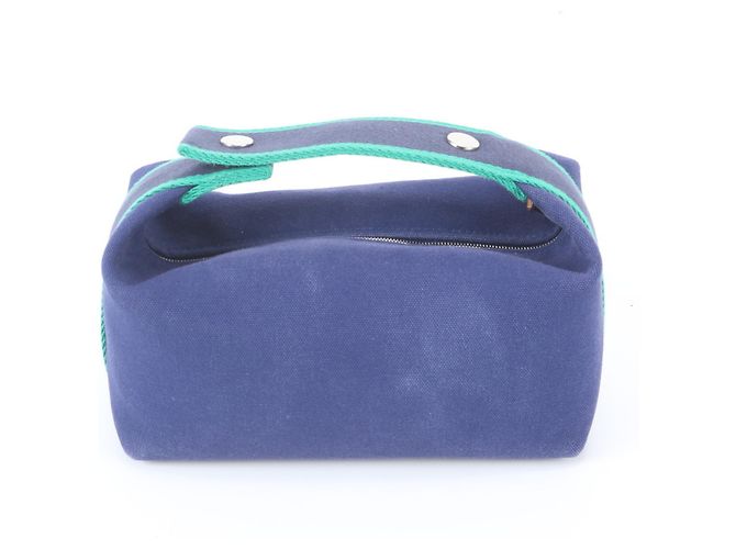 Hermès Hermes Bride à Black PM Leder Handtasche Tote Bag Beuteltasche Blau Marineblau - vista 3
