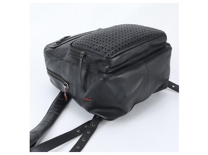 Zaino Christian Louboutin Aliosha Nero Rosso - vista 5