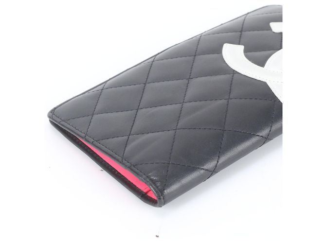 Portafoglio lungo in pelle Chanel Cambon Line Nero Rosa - vista 4