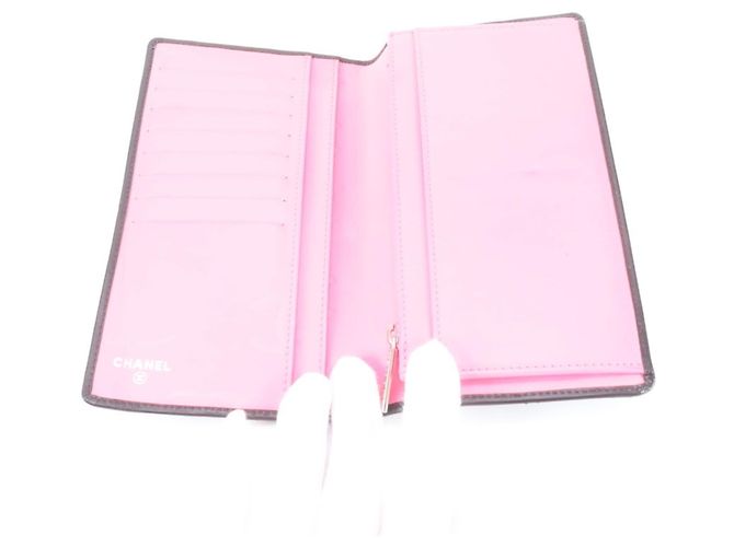 Portafoglio lungo in pelle Chanel Cambon Line Nero Rosa - vista 6