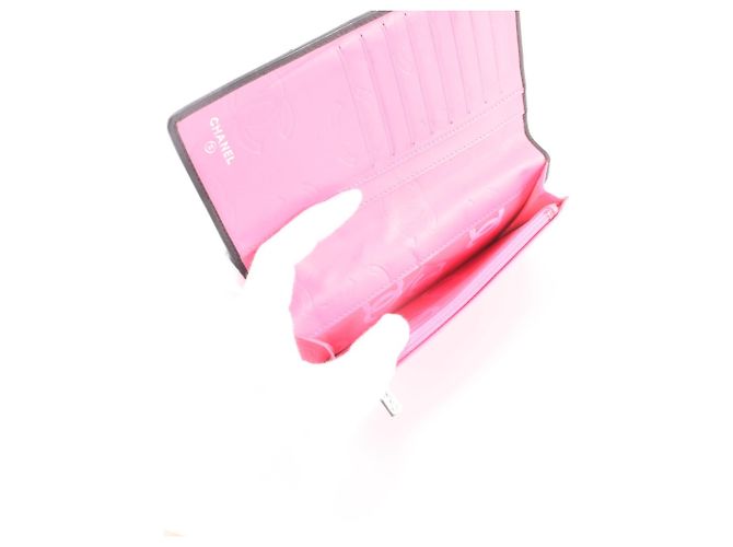 Portafoglio lungo in pelle Chanel Cambon Line Nero Rosa - vista 7
