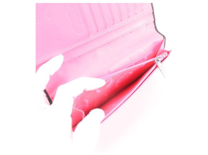Portafoglio lungo in pelle Chanel Cambon Line Nero Rosa - vista 8
